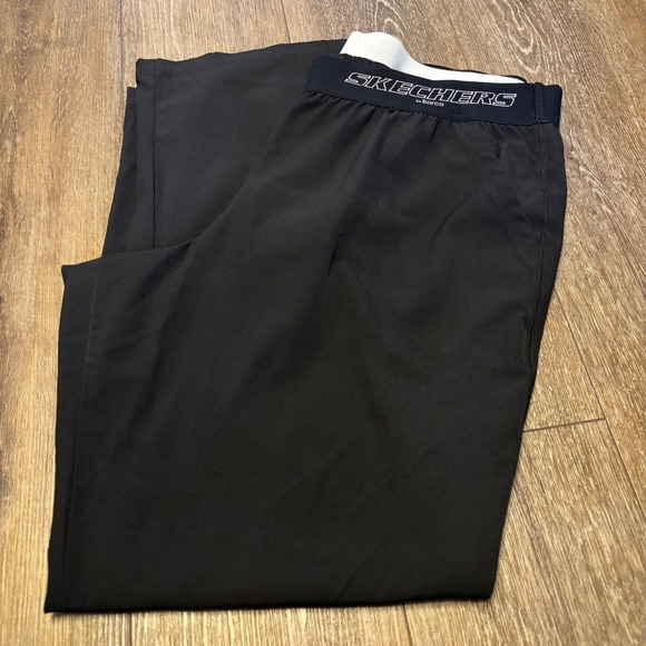 Skechers Pants - Skechers Womens Scrub Pants Black Wide Leg Cargo Pocket 2XL Nurse Barco